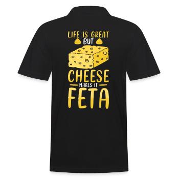 Jeu de mots feta au fromage - Polo Homme - noir - Dos - Kai (181cm)