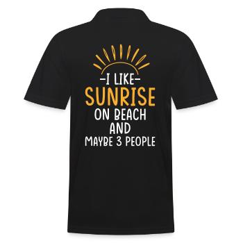 Beach, Sea, Holiday, Sunrise - Men's Polo Shirt - black - Back - Kai (181cm)