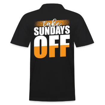 Success Inspiration Saying Sundays Free - Men's Polo Shirt - black - Back - Kai (181cm)