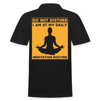 Daily Meditation Routine Yoga Mindfulness - Men's Polo Shirt - black - Back - Kai (181cm)
