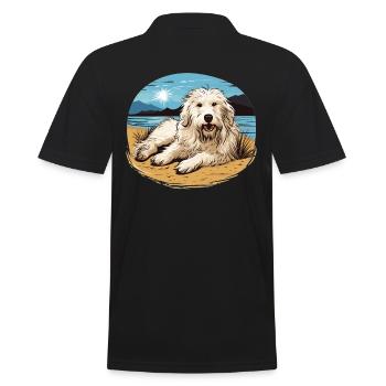 Maremma Abruzzo German Shepherd Maremmano Abruzzese - Men's Polo Shirt - black - Back - Kai (181cm)