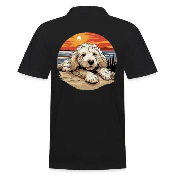 Maremma Abruzzo German Shepherd Maremmano Abruzzese - Men's Polo Shirt - black - Back - Kai (181cm)