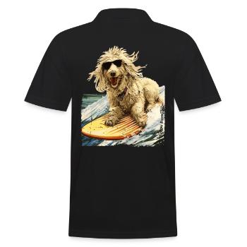 Maremmano Abruzzese German Shepherd Surfer - Men's Polo Shirt - black - Back - Kai (181cm)