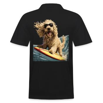Maremmano Abruzzese German Shepherd Surfer - Men's Polo Shirt - black - Back - Kai (181cm)
