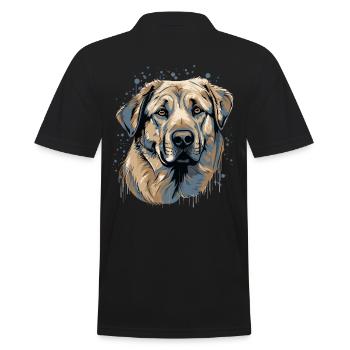 Kangal Hundehunderasse Gesicht - Männer Poloshirt - Schwarz - Hinten - Kai (181cm)