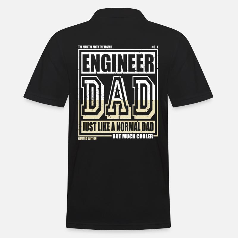 Engineer Daddy Gift - Men's Polo Shirt - black
