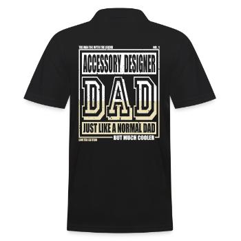 Accessoire Designer Papa Geschenk - Männer Poloshirt - Schwarz - Hinten - Kai (181cm)