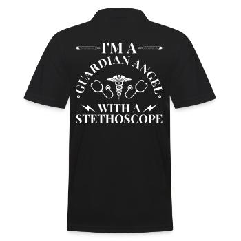 Registered Nurse - Men's Polo Shirt - black - Back - Kai (181cm)