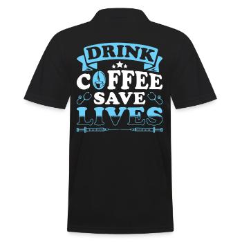 Une infirmière qui boit du café sauve des vies - Polo Homme - noir - Dos - Kai (181cm)