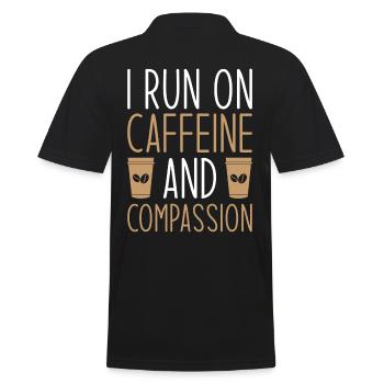 Krankenschwester Kaffee Ich Laufe Mit Koffein - Männer Poloshirt - Schwarz - Hinten - Kai (181cm)