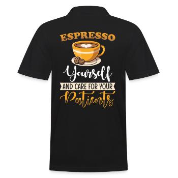 Krankenschwester Kaffee Espresso Krankenpflege - Männer Poloshirt - Schwarz - Hinten - Kai (181cm)