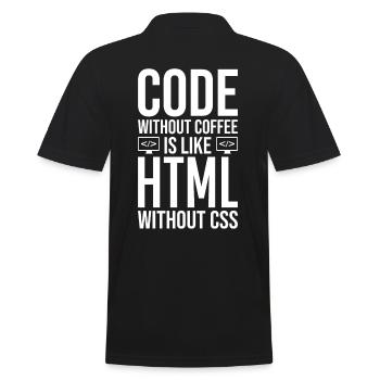 Coder Café Cadeau - Polo Homme - noir - Dos - Kai (181cm)