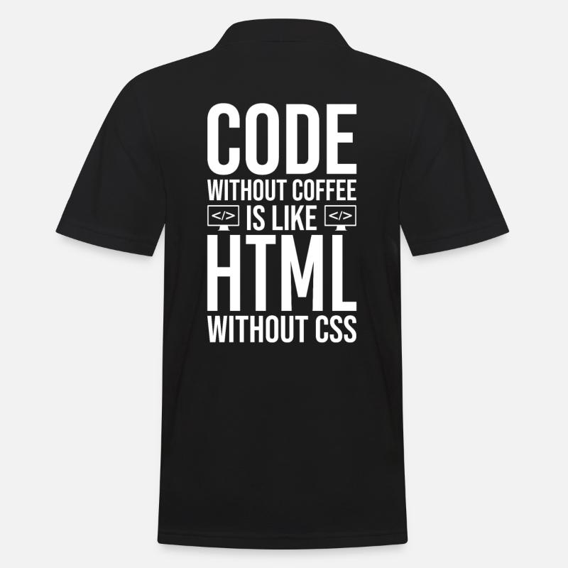 Coder Café Cadeau - Polo Homme - noir