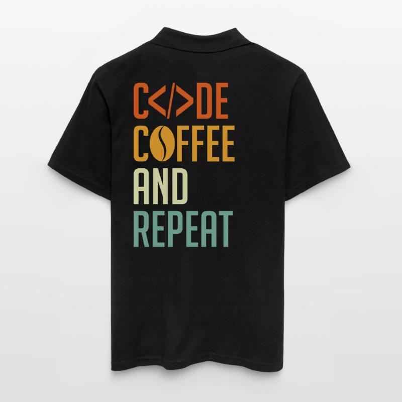 Codeur Spruch Code Café et Répéter Polo Homme