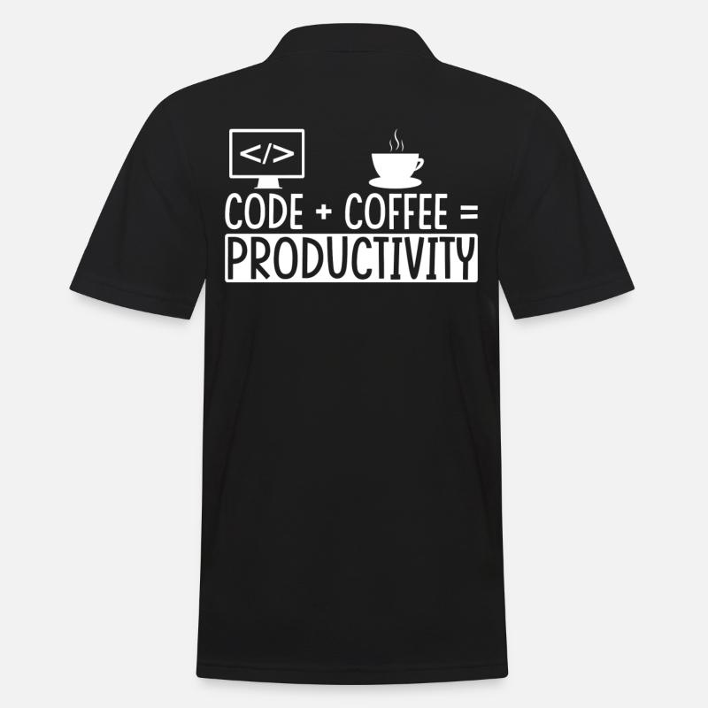 Coder Café Cadeau - Polo Homme - noir