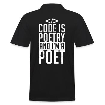Programmierer Entwickler Coder Code - Männer Poloshirt - Schwarz - Hinten - Kai (181cm)