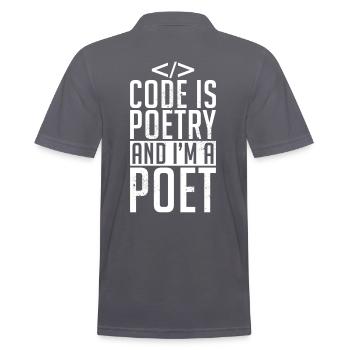 Programmer Developer Coder Code - Men's Polo Shirt - charcoal grey - Back - Nico (186cm)