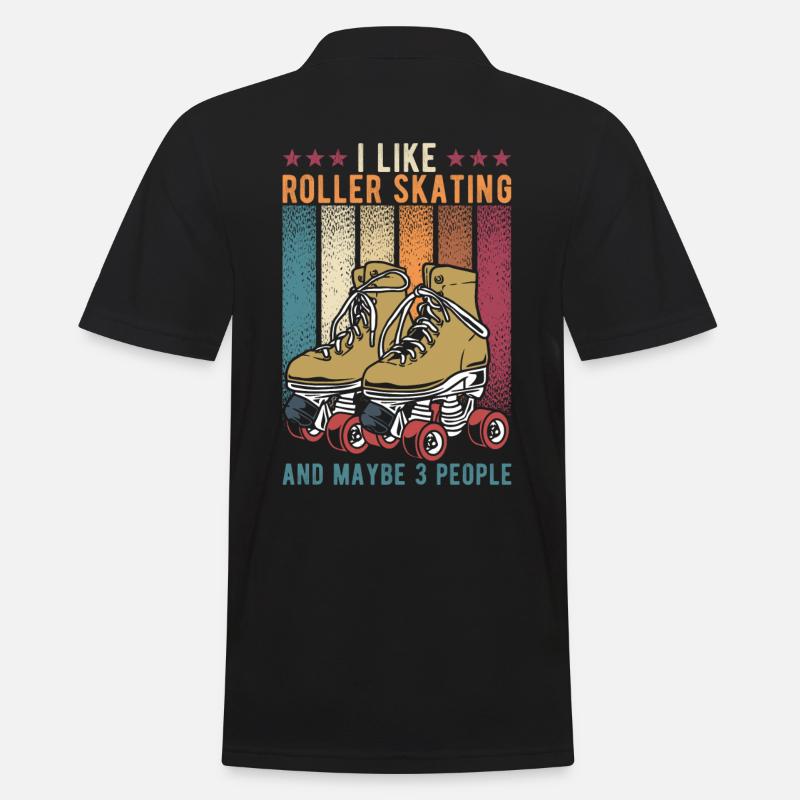 Rollerskating Retro - Männer Poloshirt - Schwarz