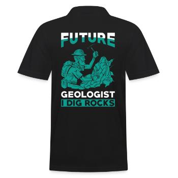 Géologie Futur géologue Étudiant en géologie - Polo Homme - noir - Dos - Kai (181cm)