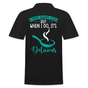 Amateur chef cooks culinary food - Men's Polo Shirt - black - Back - Kai (181cm)