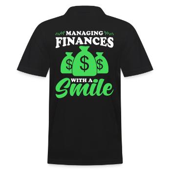 Geschenk Für Finanzmanager - Männer Poloshirt - Schwarz - Hinten - Kai (181cm)