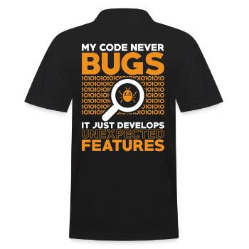 Programmierer Entwickler Coder Code - Männer Poloshirt - Schwarz - Hinten - Kai (181cm)