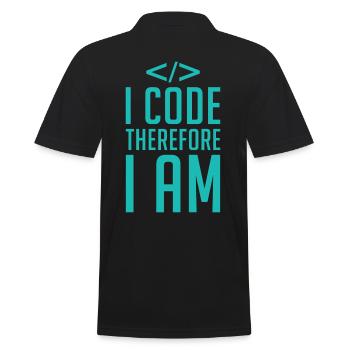 Programmierer Entwickler Coder Code - Männer Poloshirt - Schwarz - Hinten - Kai (181cm)