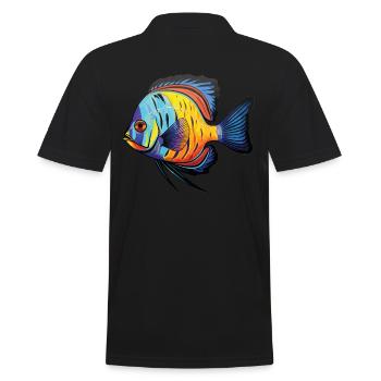 ANGLELFISH - Männer Poloshirt - Schwarz - Hinten - Kai (181cm)