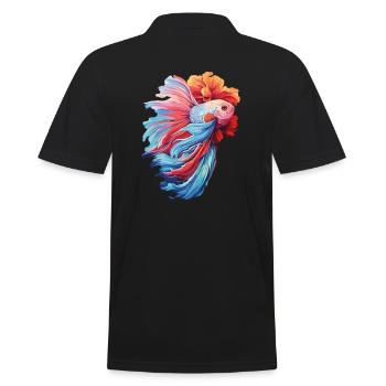 Bettafish Fish - Men's Polo Shirt - black - Back - Kai (181cm)