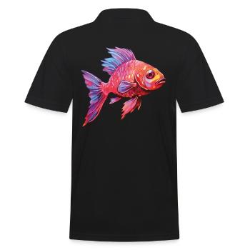 Cherry Barb Fischaquarium - Männer Poloshirt - Schwarz - Hinten - Kai (181cm)