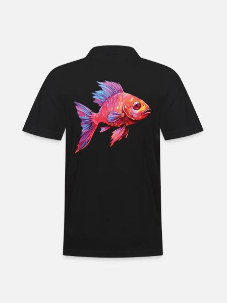 Cherry Barb Fischaquarium - Männer Poloshirt - Schwarz