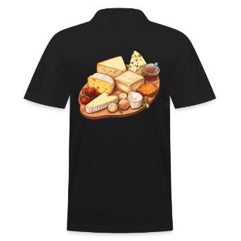 Cheese board - Men's Polo Shirt - black - Back - Kai (181cm)