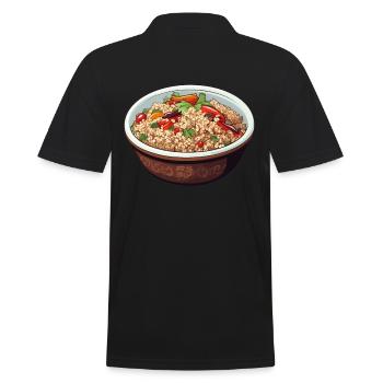 Couscous Schüssel - Männer Poloshirt - Schwarz - Hinten - Kai (181cm)