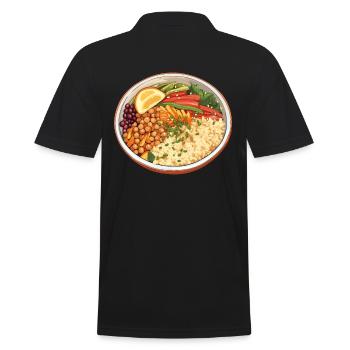 Couscous Bowl Gesunde Lebensmittel - Männer Poloshirt - Schwarz - Hinten - Kai (181cm)