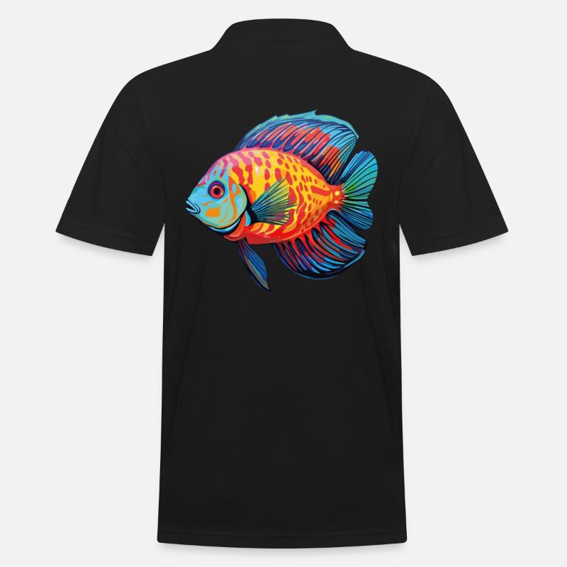 Diskusfisch - Männer Poloshirt - Schwarz