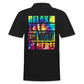 Legal Assistant Lustiger Spruch - Männer Poloshirt - Schwarz - Hinten - Kai (181cm)
