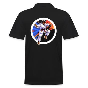 Karate Kampfkunst - Männer Poloshirt - Schwarz - Hinten - Kai (181cm)