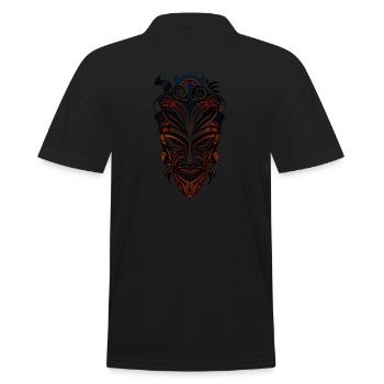Stammesmaske - Männer Poloshirt - Schwarz - Hinten - Kai (181cm)