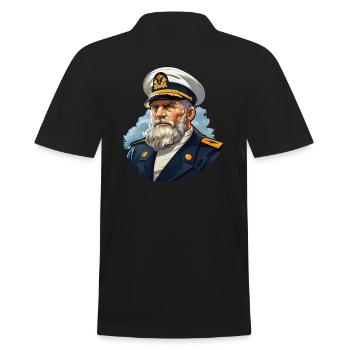 Matrose Segeln - Männer Poloshirt - Schwarz - Hinten - Kai (181cm)