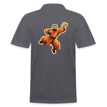 Combattant de Kung Fu - Polo Homme - charbon - Dos - Nico (186cm)