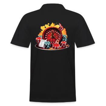 Kasino - Männer Poloshirt - Schwarz - Hinten - Kai (181cm)