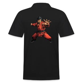 Combattant de Kung Fu - Polo Homme - noir - Dos - Kai (181cm)