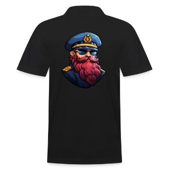 Matrose mit Bart - Männer Poloshirt - Schwarz - Hinten - Kai (181cm)