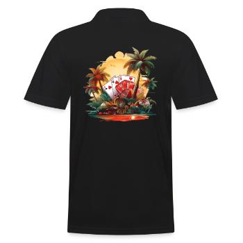 Kasino - Männer Poloshirt - Schwarz - Hinten - Kai (181cm)