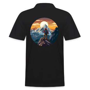 Bergsteigen - Männer Poloshirt - Schwarz - Hinten - Kai (181cm)