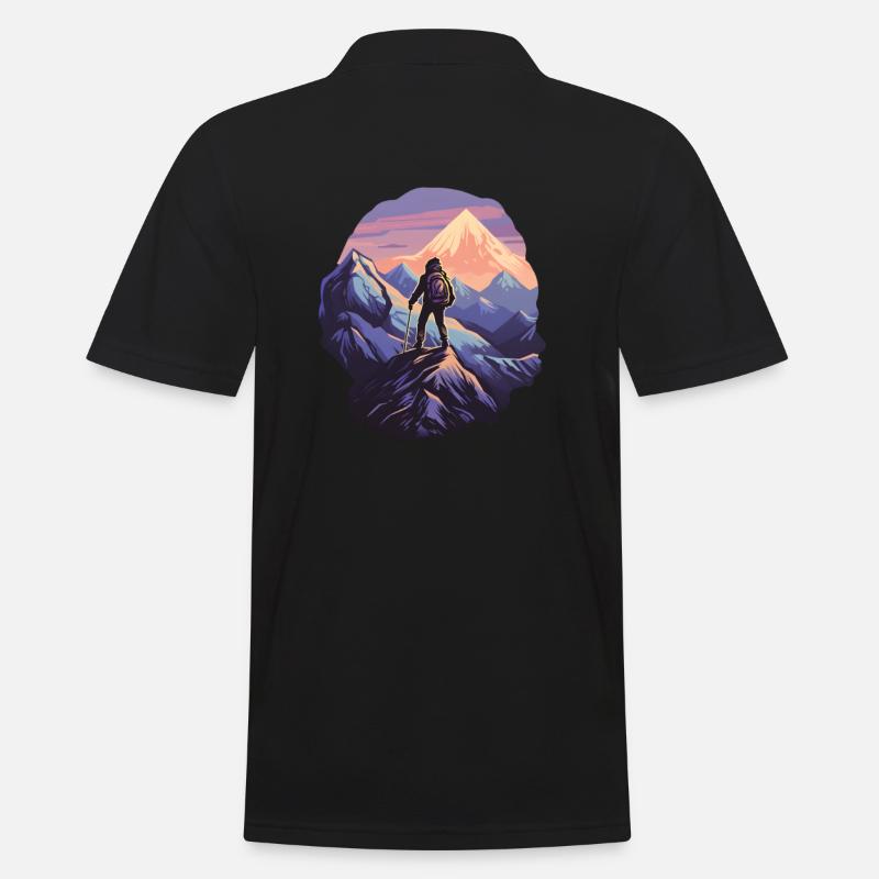 Bergsteigen - Männer Poloshirt - Schwarz