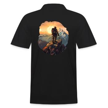 Bergsteigen - Männer Poloshirt - Schwarz - Hinten - Kai (181cm)