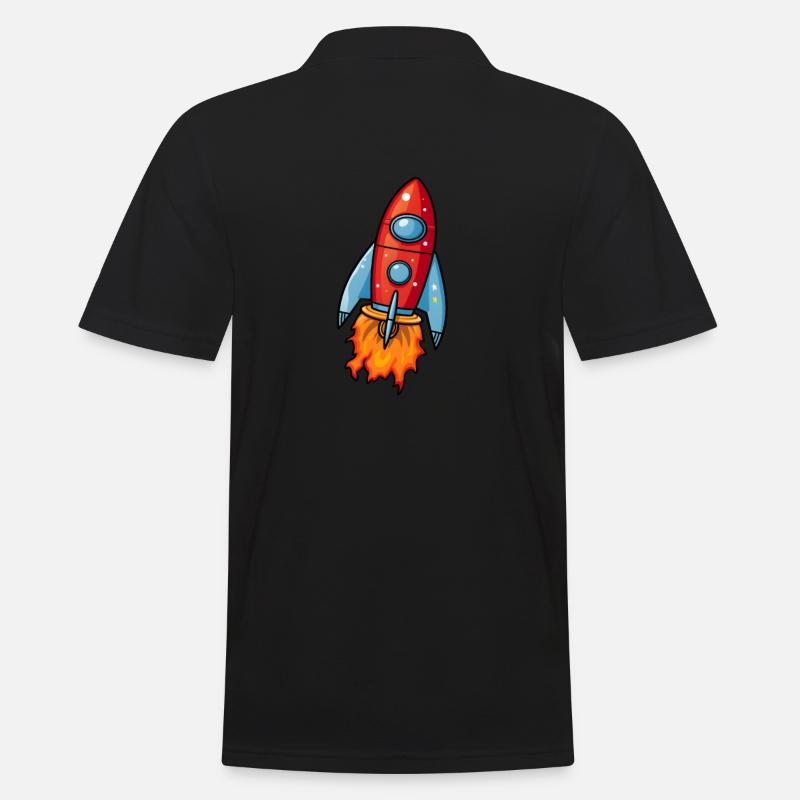 Rakete - Männer Poloshirt - Schwarz