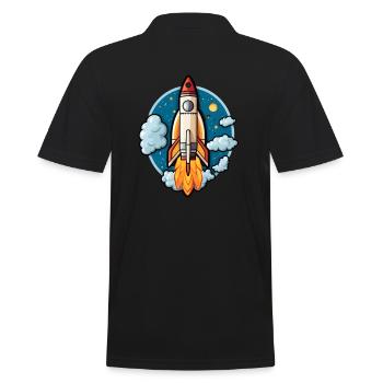 Rocket - Men's Polo Shirt - black - Back - Kai (181cm)
