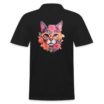 Cat Aesthetics - Men's Polo Shirt - black - Back - Kai (181cm)